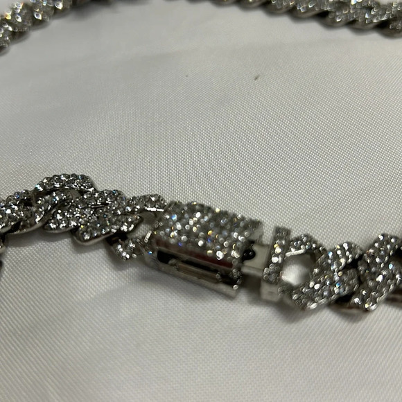 Butterfly Cubic Zirconia Necklace 18”. Detachable Butterfly Charm - Picture 5 of 5